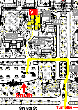 FIU campus map to VH Bldg.